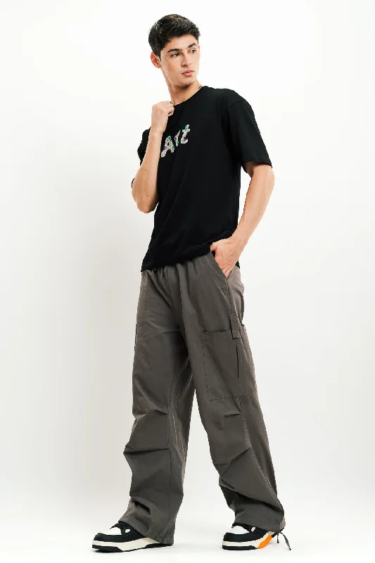 Men's Grey Drawstring Cargo Pant