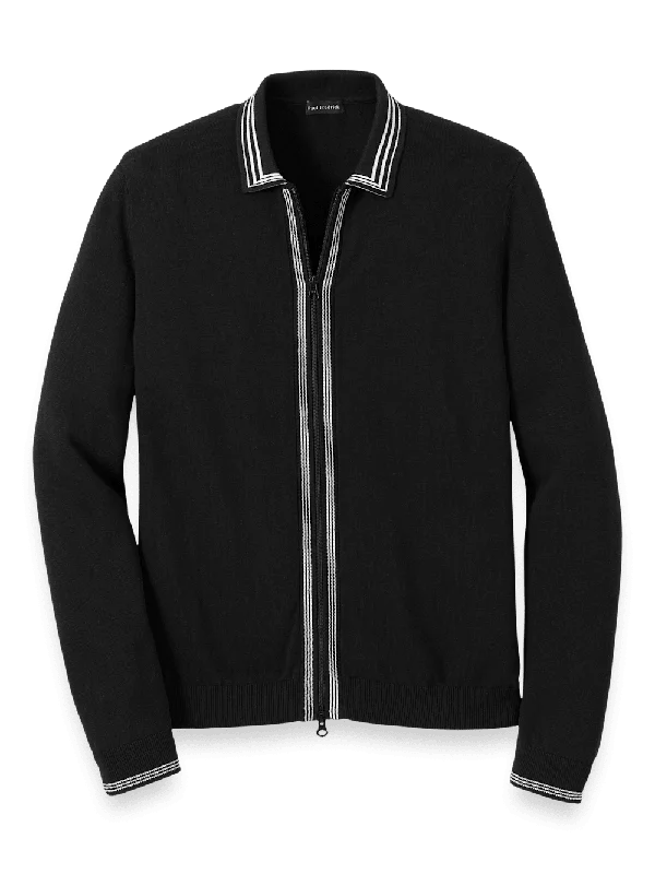 Cotton Full Zip Polo