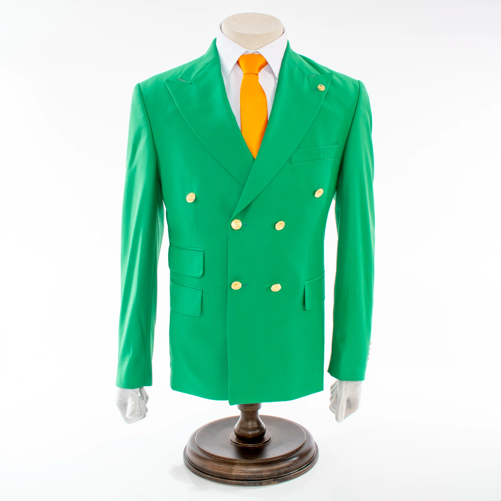 Green Double-Breasted 2-Piece Slim-Fit Suit