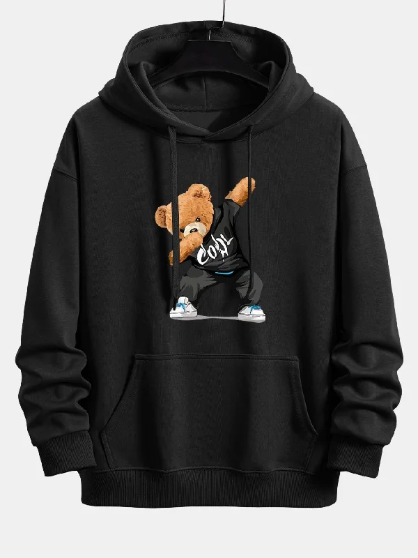 Cool Bear Print Relax Fit Hoodie