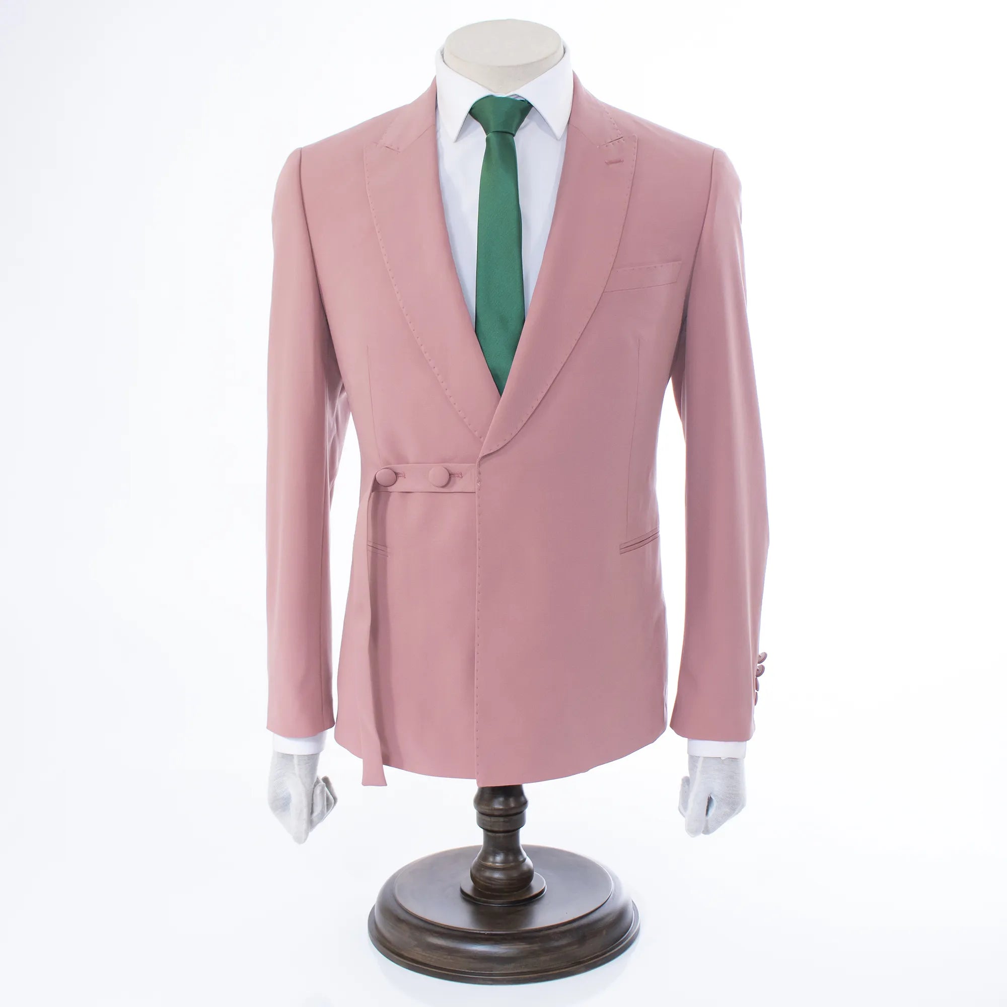 Dusty Rose Strapped 2-Piece Slim-Fit Suit