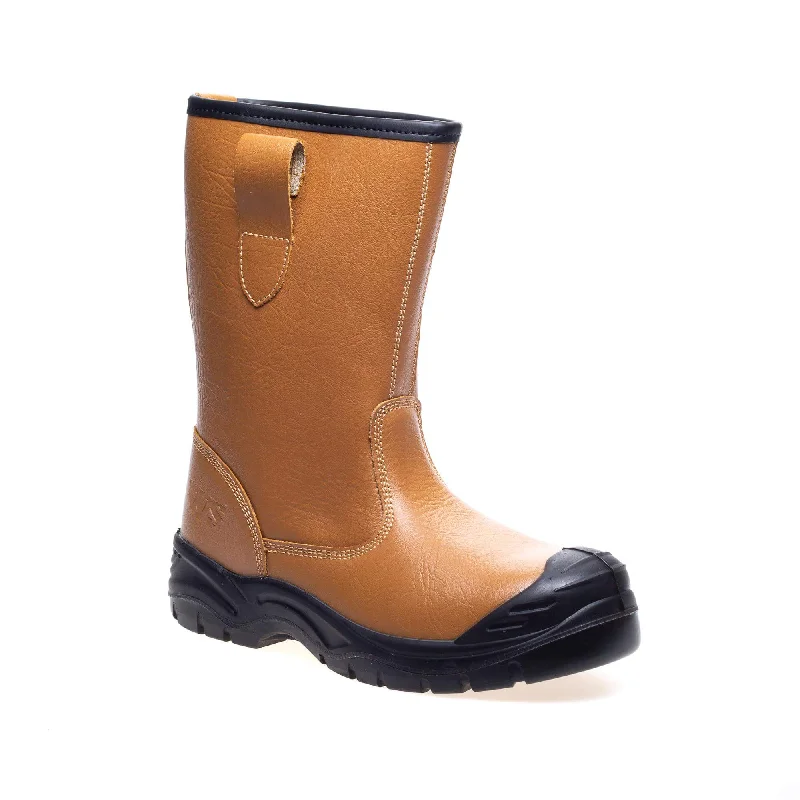 Work Site SS403SM Tan Fur-Lined Safety Rigger Boots