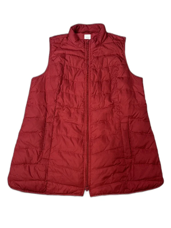 Vest Puffer & Quilted By J. Jill In Red, Size: L