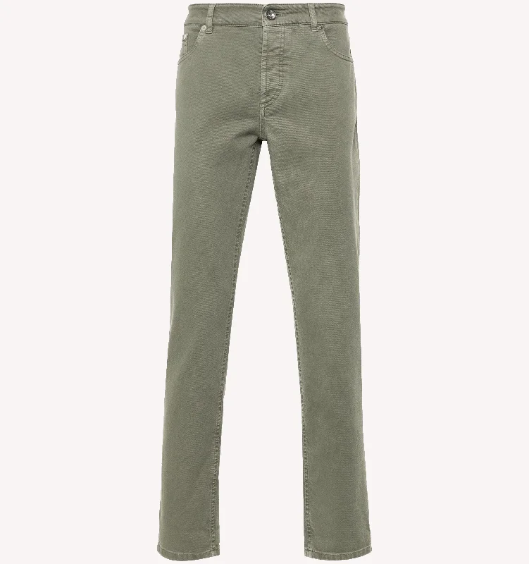 Brunello Cucinelli 5-Pocket Jeans in Military