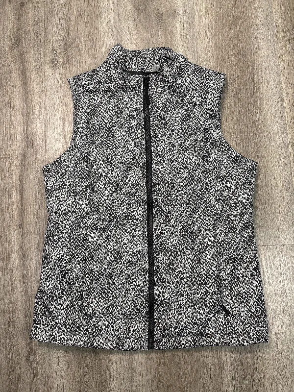 Vest Puffer & Quilted By Exertek In Black & White, Size: S