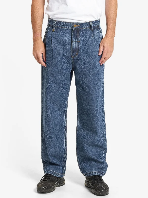 Big Slacker Pleated Jean - Worn In Blue