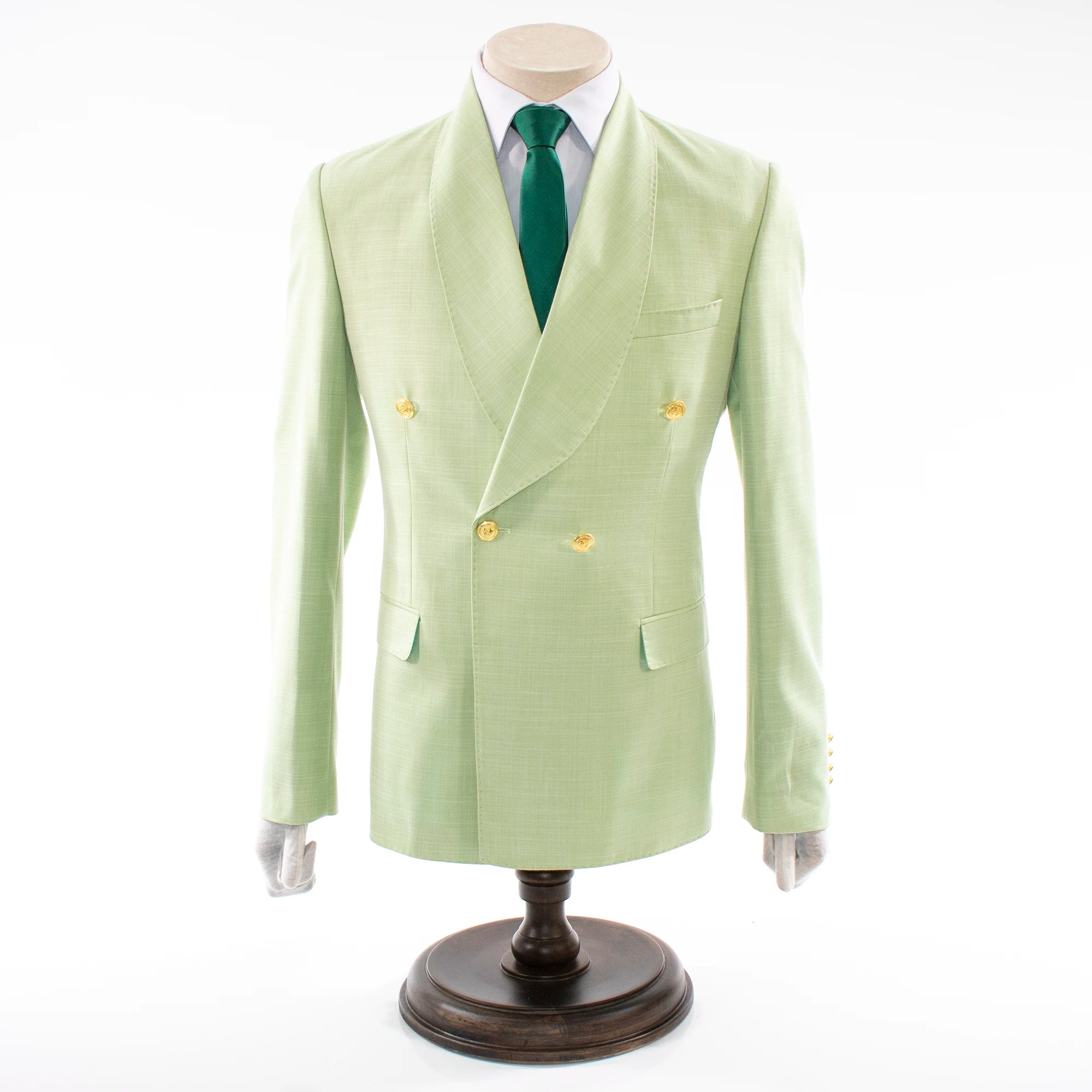 Pistachio 4-Button Double-Breasted 2-Piece Slim-Fit Suit