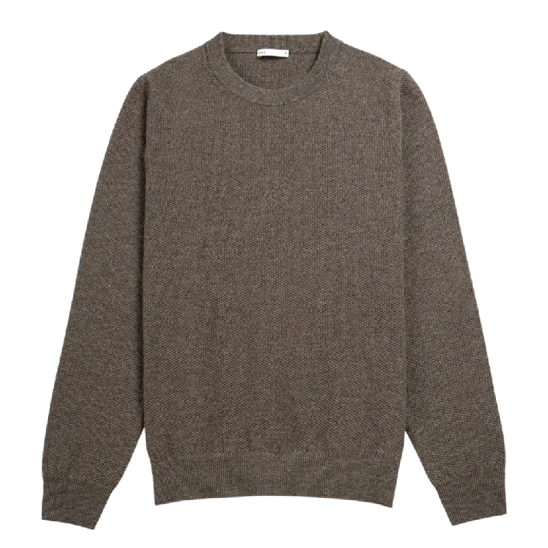 Dante Crew Jacquard Sweater - Chocolate Heather