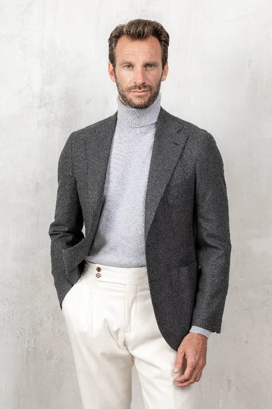 Light grey cashmere turtleneck – Made in italy