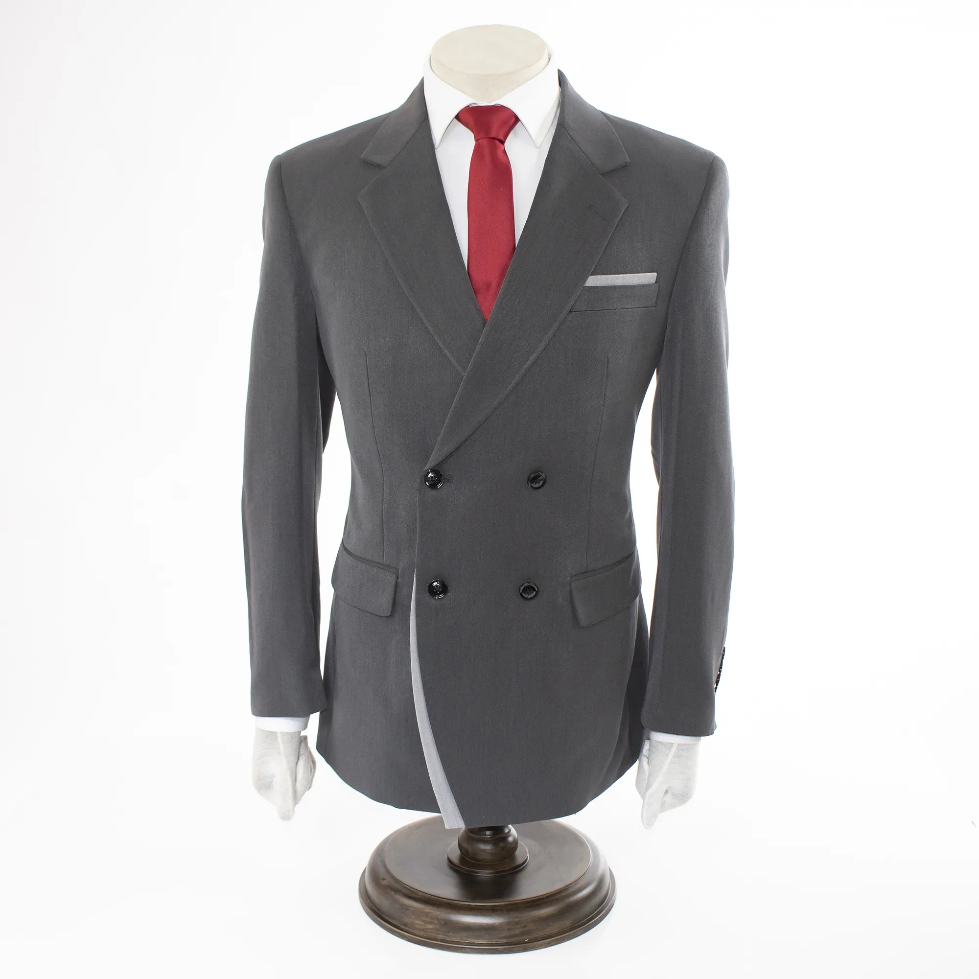 Charcoal Double-Breasted Slim-Fit 2-Piece Suit