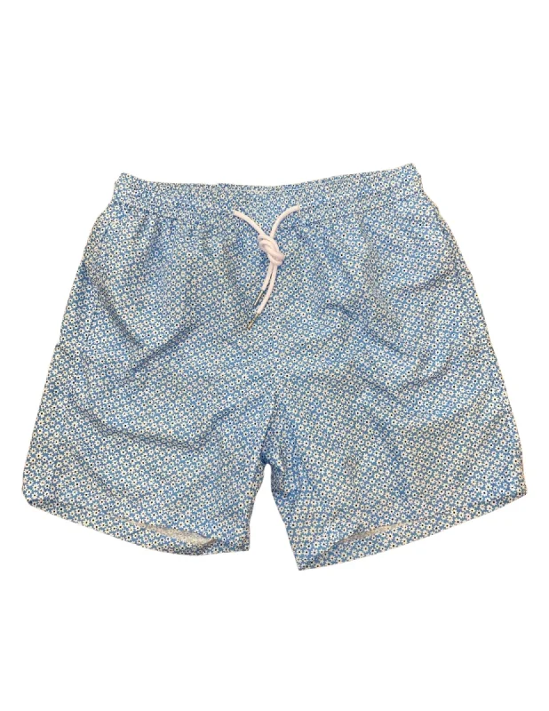 Field of Flowers Swim Trunk | Light Blue