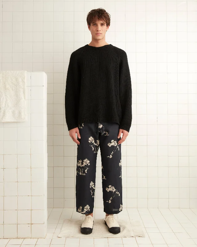 Football Silhouette Pajama Pants - Black/Cream