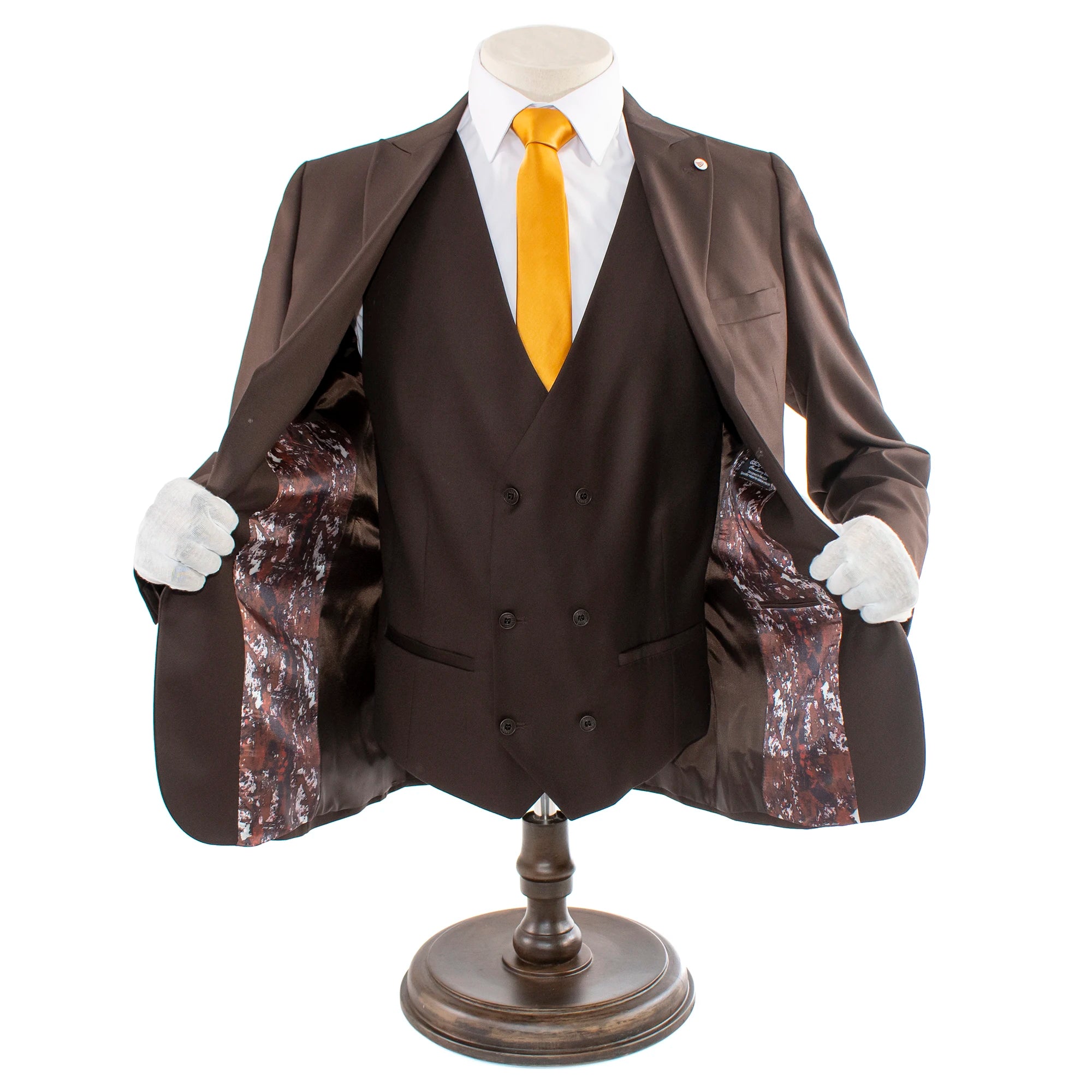 Brown 3-Piece Tailored-Fit Suit