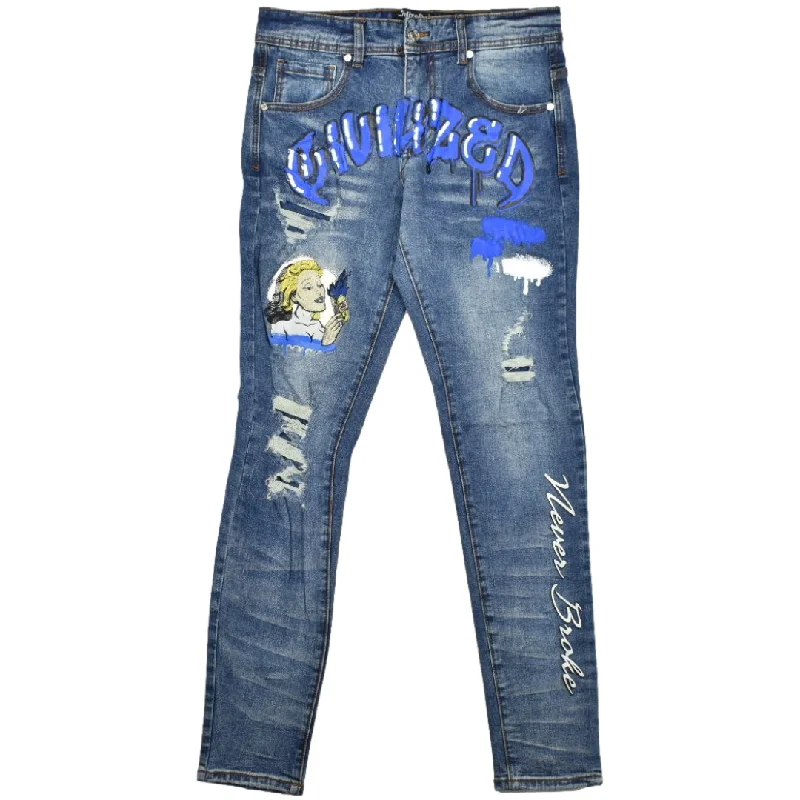 CIVILIZED NEVER BROKE JEANS BLUE