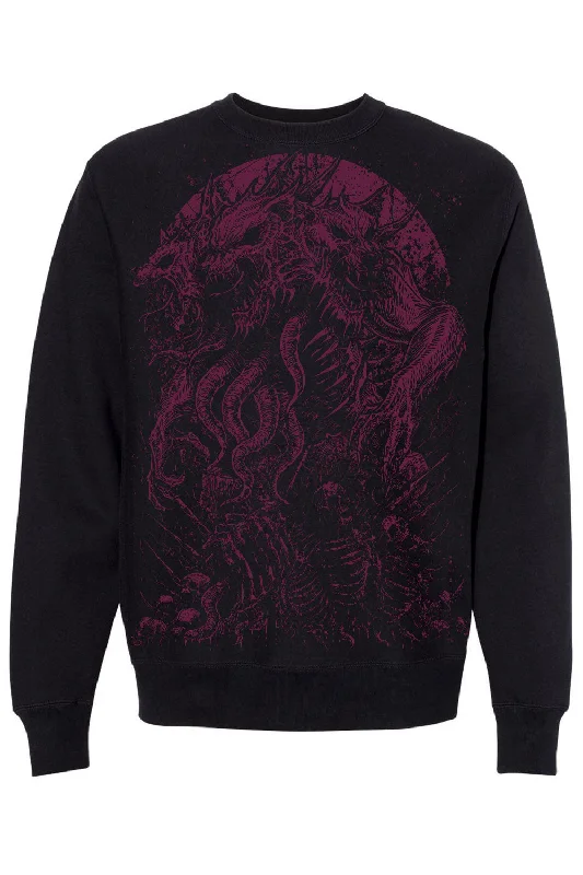 Three-Headed Werewolf Sweatshirt [WINE RED]