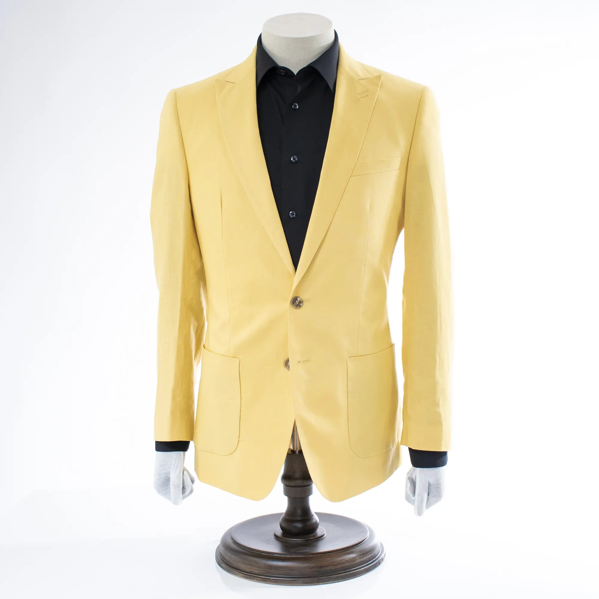 Gold 2-Piece Slim-Fit Linen Suit