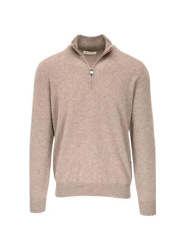 Cashmere Half-Zip | Greige