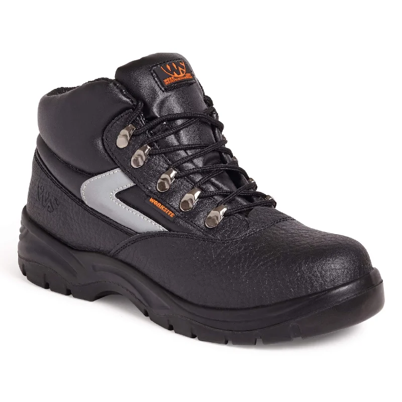 Work Site SS601SM Black Mid-Cut Safety Boots