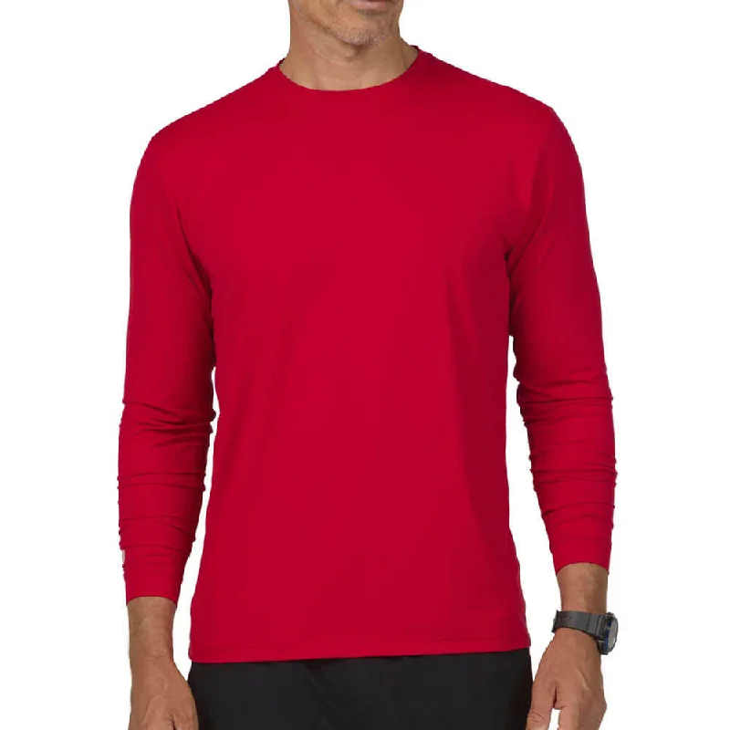 IBKUL Mens Long Sleeve Crew Pullover - Red