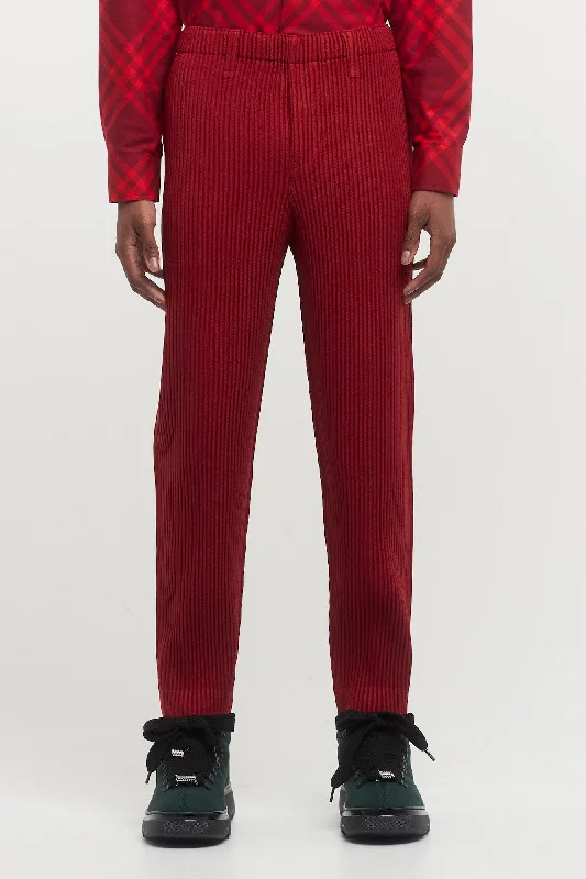 Homme Plissé Kersey Pleats Trouser in Red