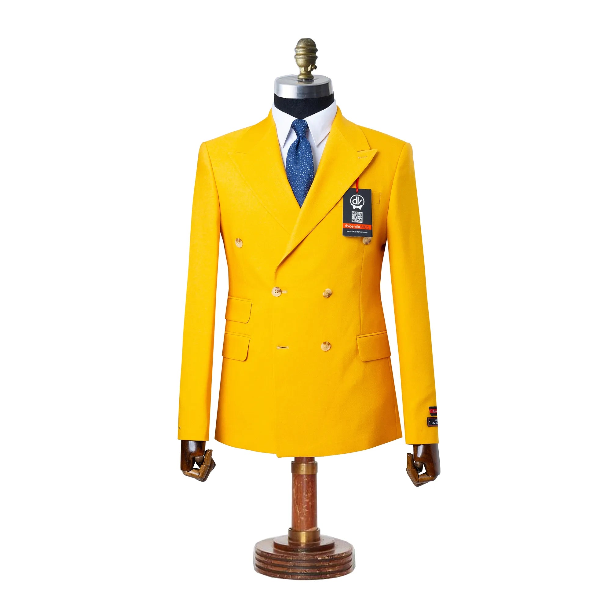 Dutch | Mustard Double-Breasted 2-Piece Tailored-Fit Suit