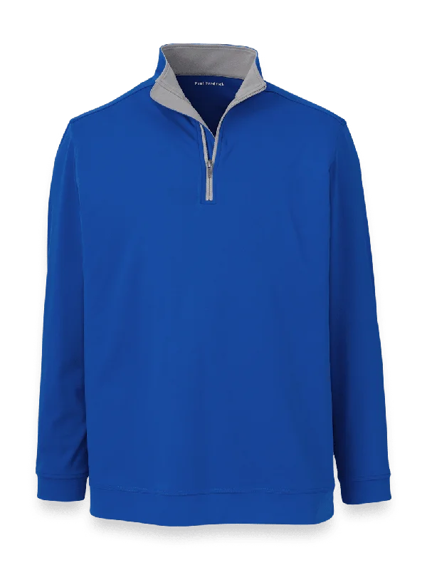 Performance Blend Quarter Zip Mock Neck - Cobalt