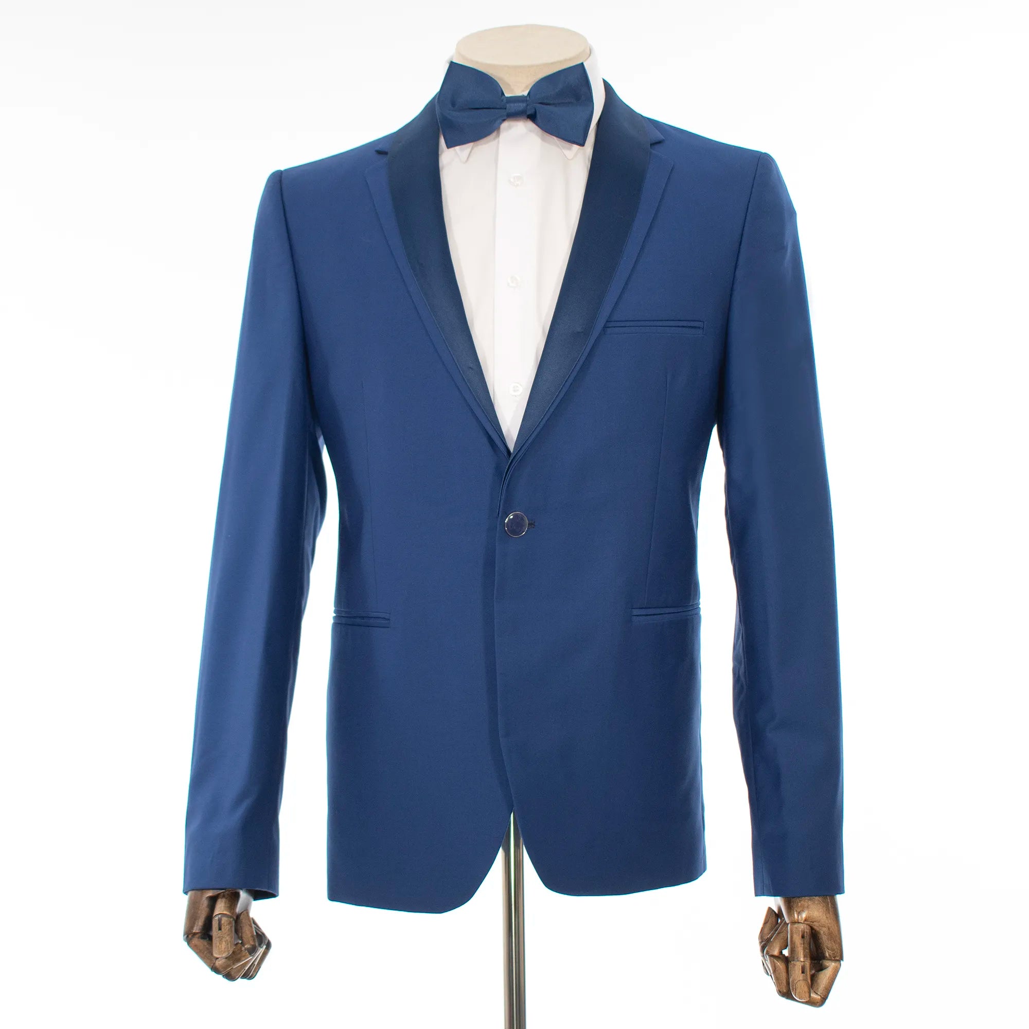 Blue 2-Piece Slim-Fit Suit With Interchangeable Shawl Lapels