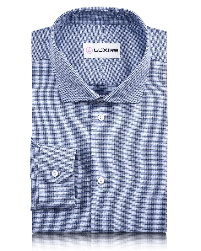 EZS Blue White Micro Houndstooth Shirt