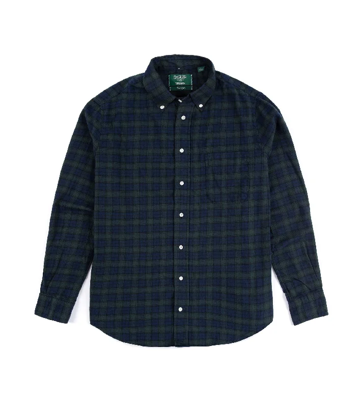 Gitman Vintage Brushed Cotton Check Button Down Shirt: Blackwatch