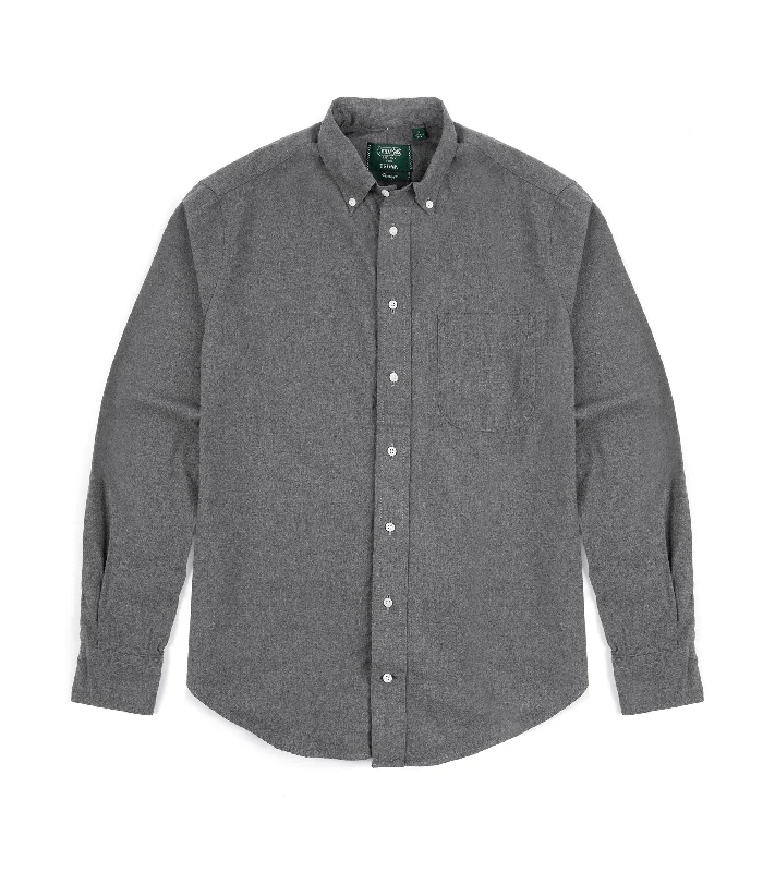 Gitman Vintage Classic Cotton Flannel Button Down Shirt: Grey