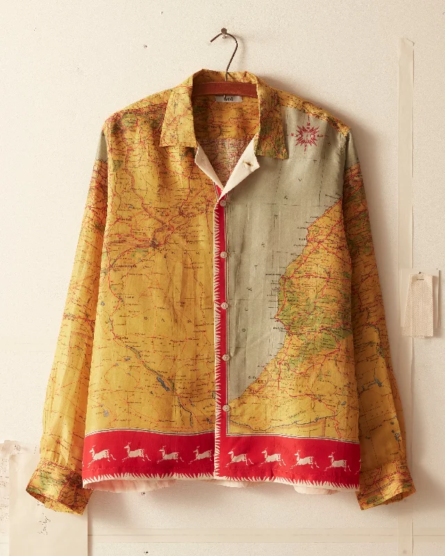 Morocco Map Silk Shirt