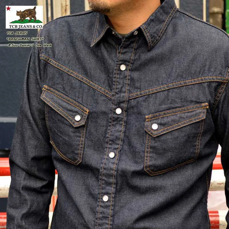 TCB jeans "Ranchman Shirt Denim" Denim Western Shirt