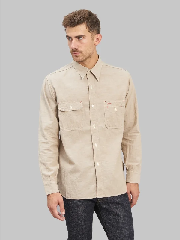 The Rite Stuff Uncle Sam Selvedge Chambray Work Shirt Tan