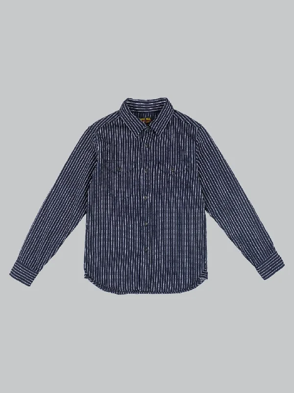 UES Indigo Stripe Heavy Flannel Shirt