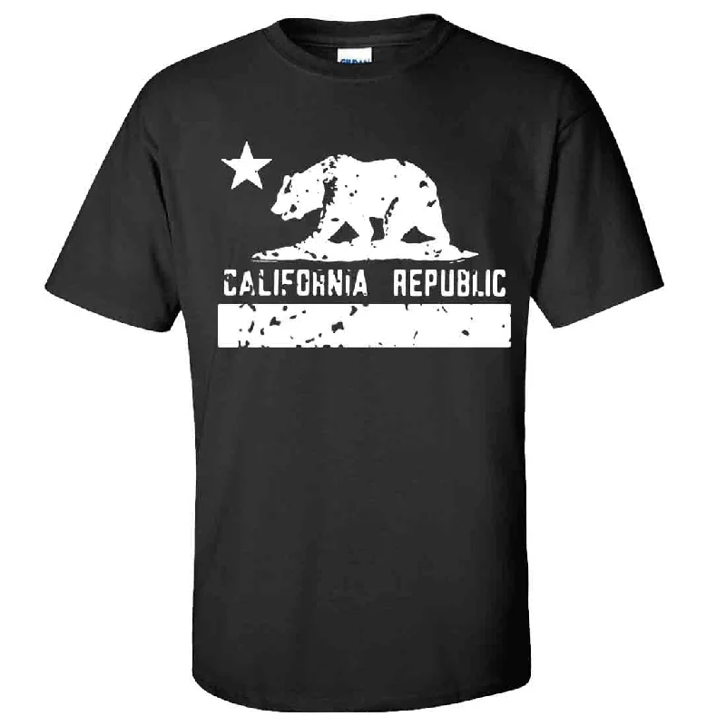 California Flag White Print Silhouette Asst Colors T-shirt