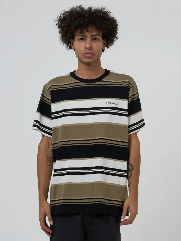 Coordinates Stripe Merch Fit Tee - Desert