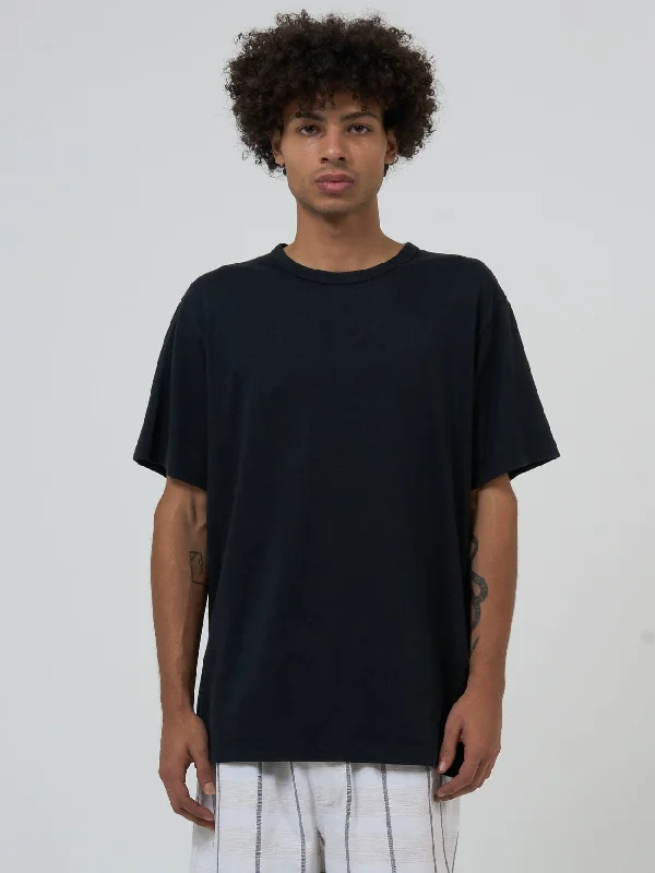 Hemp Thrills Embro Lightweight Merch FIt Tee - Black