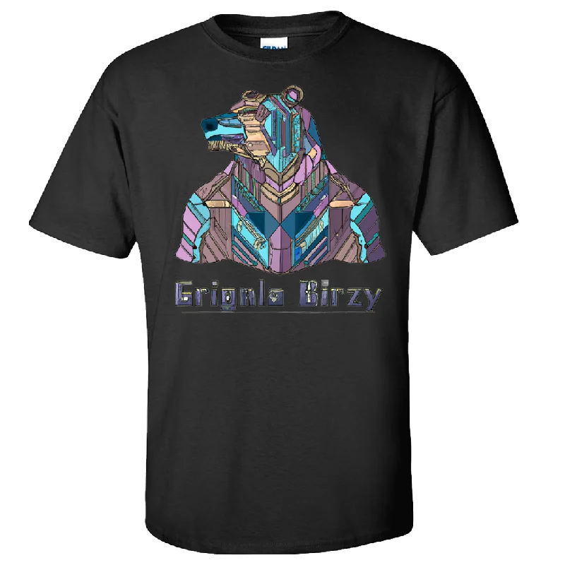 Stained Glass Cyborg Grizzly Bear Asst Colors T-shirt/tee