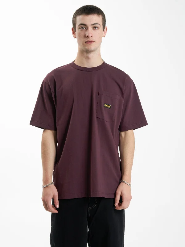 Thrills Union Oversize Fit Pocket Tee - Wine