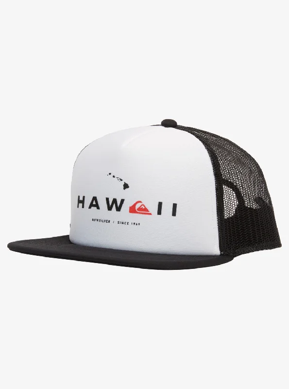 Hawaii State Of Mind Trucker Snapback Hat - Black