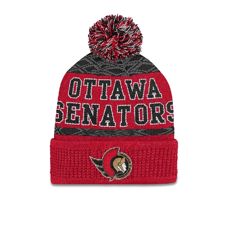 NHL - Kids' (Youth) Ottawa Senators Puck Pattern Knit Hat (HK5BOHCD2F20 SEN)